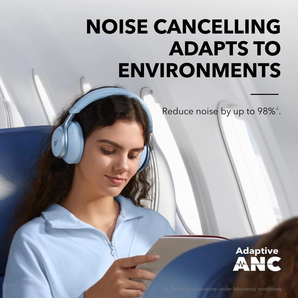 Soundcore by Anker, Space One, Active Noise Cancelling Headphones, 2X Stronger Voice Reduction, 40H ANC Playtime, App Control, LDAC Hi-Res Wireless Audio, Comfortable Fit, Clear Calls (Renewed)