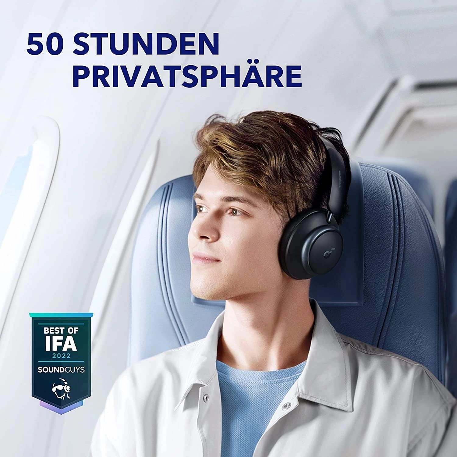 Soundcore by Anker Space Q45 Adaptive Active Noise Cancelling Headphones, Reduce Noise by Up to 98%, 50H Playtime, App Control, LDAC Hi-Res Wireless Audio, Comfortable Fit, Bluetooth 5.3 (Renewed)