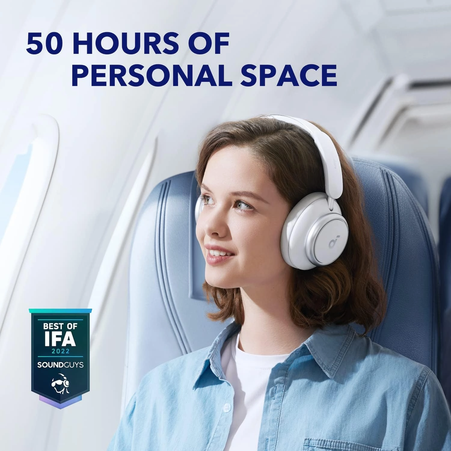 Soundcore by Anker Space Q45 Adaptive Active Noise Cancelling Headphones, Reduce Noise by Up to 98%, 50H Playtime, App Control, LDAC Hi-Res Wireless Audio, Comfortable Fit, Clear Calls (Renewed)