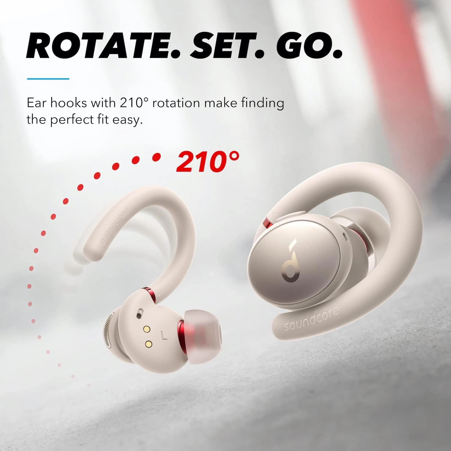 soundcore by Anker Sport X10 True Wireless Bluetooth Sport Earbuds, Rotatable Over-Ear Hooks for Ultimate Comfort and Secure Fit, Deep Bass, IPX7 Waterproof, Sweatproof, Fast Charge, App, Gym, Running