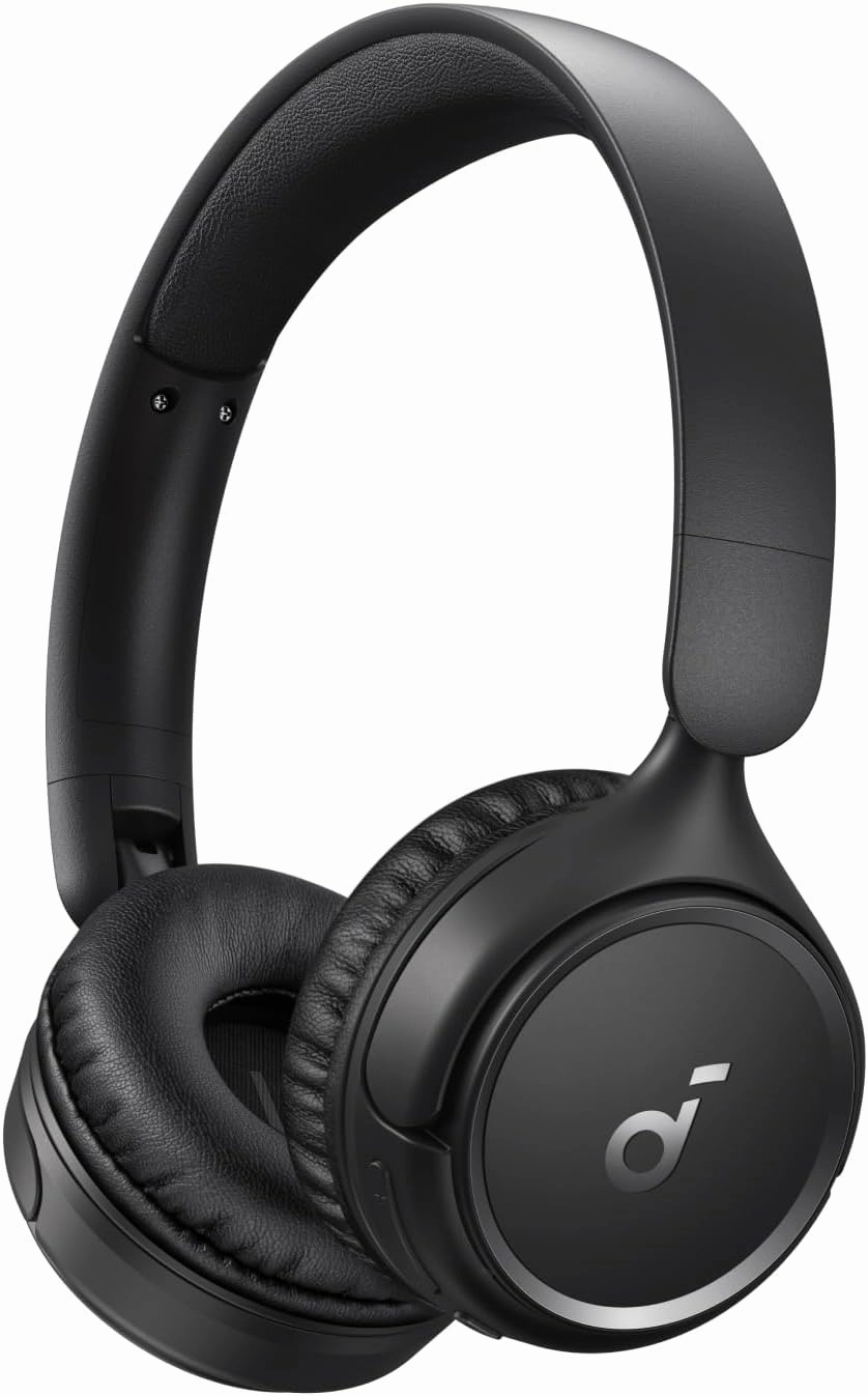 Soundcore H30i Wireless On-Ear Headphones, Foldable Design, Pure Bass, 70H Playtime, Bluetooth 5.3, Lightweight and Comfortable, App Connectivity, Multipoint Connection (Black) (Renewed) over-ear headphones,closed back headphones,wireless studio cans,