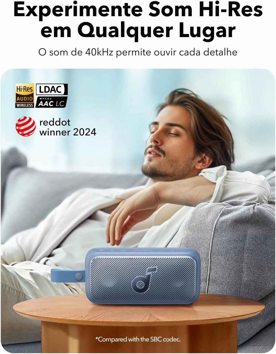 Soundcore Motion 300 by Anker, Bluetooth Speaker, Wireless Hi-Res Portable Speaker, IPX7 Waterproof, BassUp, Bluetooth 5.3, 30W Stereo Sound, 13H Playtime for Home, Shower, Outdoor, and Travel - Blue