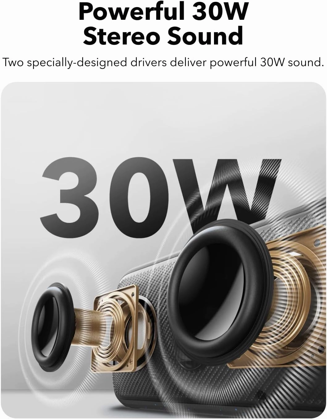 Soundcore Motion 300 by Anker, Bluetooth Speaker, Wireless Hi-Res Portable Speaker, IPX7 Waterproof, BassUp, Bluetooth 5.3, 30W Stereo Sound, 13H Playtime for Home, Shower, Outdoor, and Travel