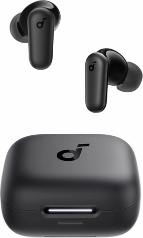 Soundcore P30i by Anker Noise Cancelling Earbuds, Strong and Smart Noise Cancelling, Powerful Bass, 45H Playtime, 2-in-1 Case and Phone Stand, IP54, Wireless Earbuds, Bluetooth 5.4 (Black) wireless earbuds,Bluetooth earphones,true wireless stereo,