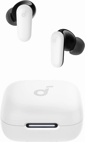 Soundcore P30i by Anker Noise Cancelling Earbuds, Strong and Smart Noise Cancelling, Powerful Bass, 45H Playtime, 2-in-1 Case and Phone Stand, IP54, Wireless Earbuds, Bluetooth 5.4 (White) wireless earbuds,Bluetooth earphones,true wireless stereo,