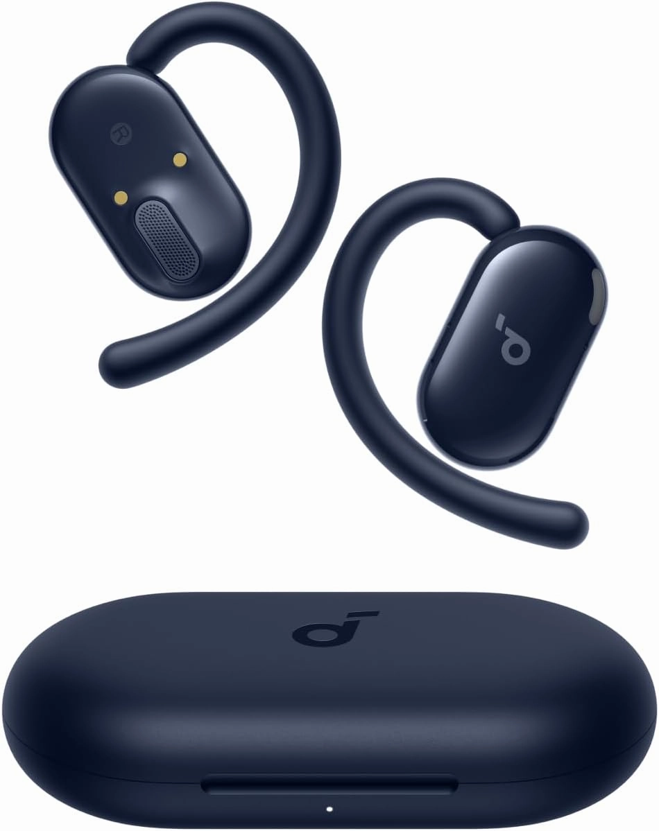 Soundcore V20i by Anker Open-Ear Headphones, Adjustable Ear Hooks, Ultra-Comfort, Snug Fit, Powerful Sound, Clear Calls, IP55, 36H Playtime, Bluetooth 5.4 Wireless Earbuds, Multipoint Connection over-ear headphones,closed back headphones,wireless studio ca