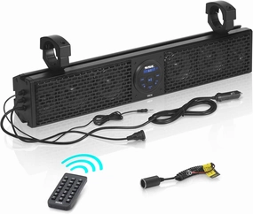 SOUNDSTORM Weatherproof 26 Inch Class A B Portable Audio System Bluetooth MP3 Smartphone Sound Bar Speaker with Wireless Remote and ATV UTV Clamps soundbar,TV speaker bar,home theater soundbar,