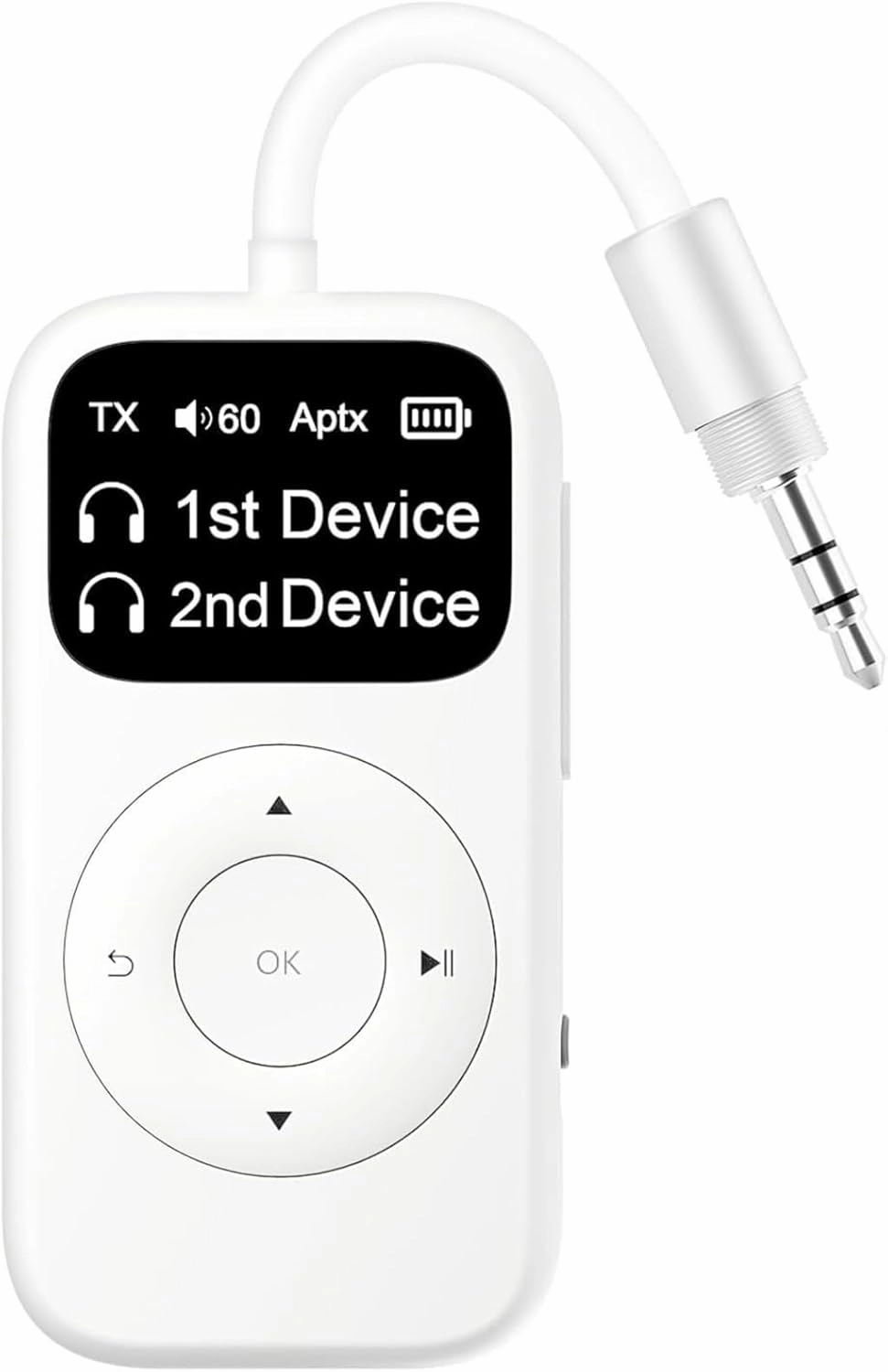 SoundSync Pro Bluetooth Transmitter & Receiver for Airplane, Easy Setup Bluetooth Audio Transceiver for 2 BT Devices, Volume Control, RCA for TV wireless audio bridge,Bluetooth transmitter,WiFi audio link,