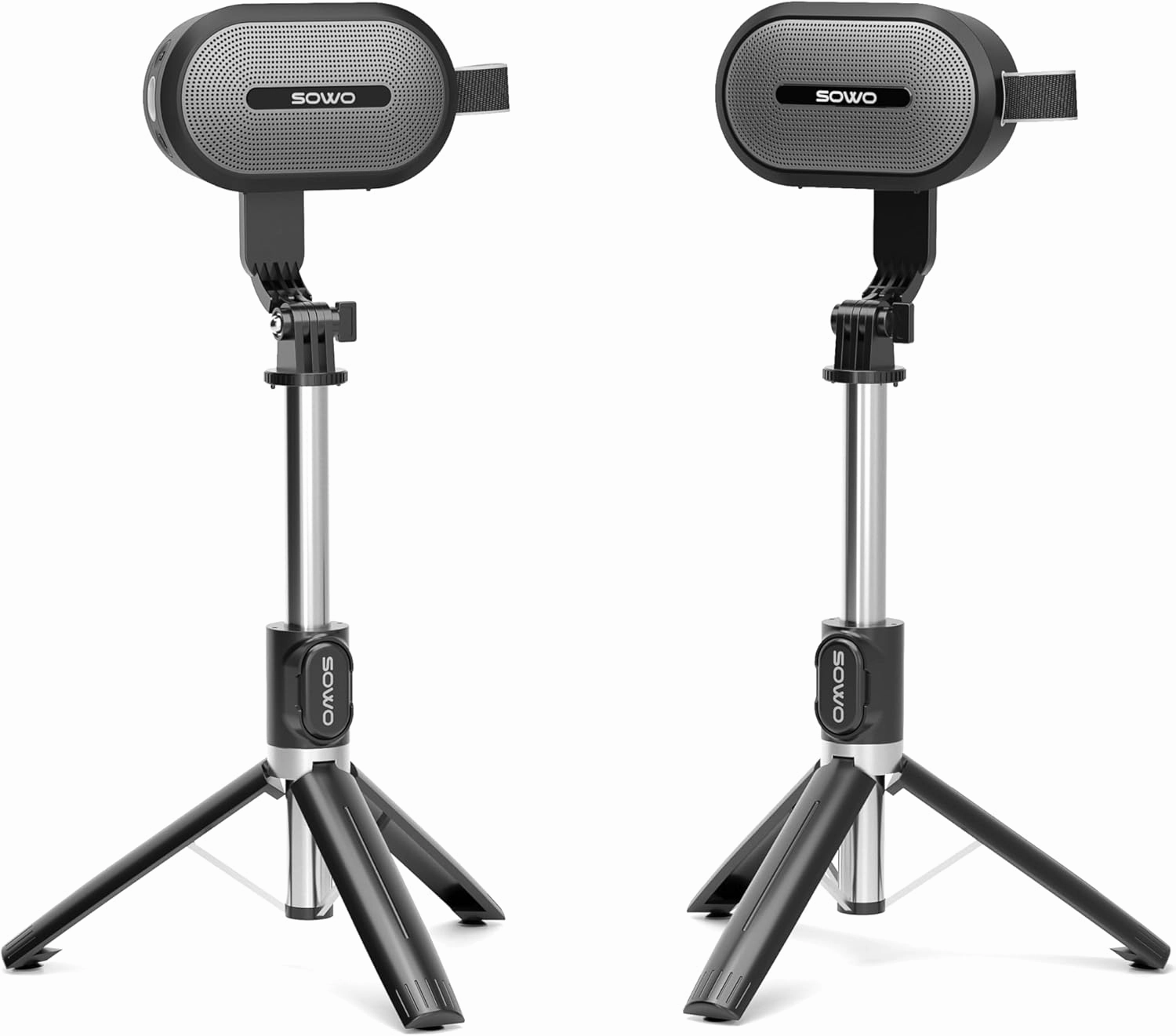 SOWO Wireless Dual Bluetooth Speakers Set, Adjustable Stands 2Pcs, High-Fidelity Stereo Sound, Smart Pairing Sync, Surround Sound with Portable Lightweight Case for Home, Travel, Party, Birthday wireless speakers,portable Bluetooth speaker,multiroom speake