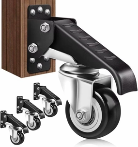 SPACECARE Retractable Workbench Casters Kit, Heavy Duty Workbenches Wheeels with 600 lbs Capacity, Adjustable Workbench Casters for Workbenches, Tables, and Cabinets, Easy to Install 4 Pack equipment cabinet,AV gear cabinet,component enclosure,