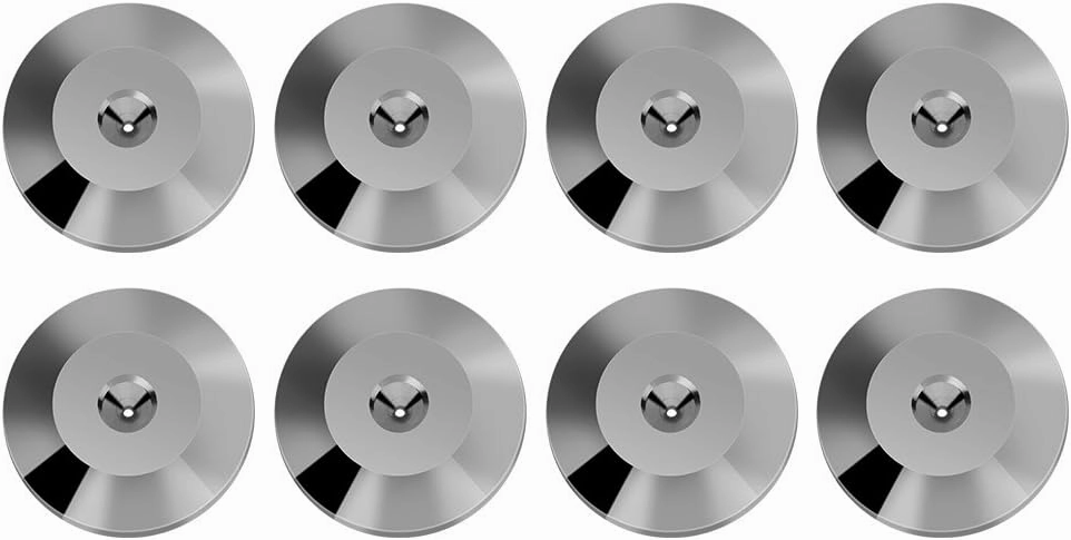Speaker Base Pad, 8 Pcs Universal Copper Speaker Spikes Pads Speaker Shock Base Pad Isolation Stand Feet Cone Base Mats Floor Disc(gun color) isolation pads,speaker feet,vibration dampeners,