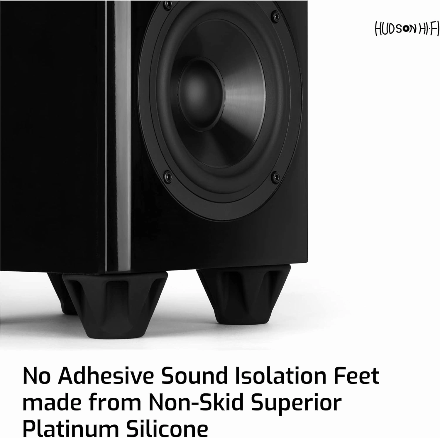 Speaker Isolation Feet  4-Pack 1.5" Bigfoot Rubber Pads  Non-Adhesive Anti-Vibration Feet for Turntables, Subwoofers, Amplifiers  50 Duro Non-Skid Bumpers for Audio Equipment