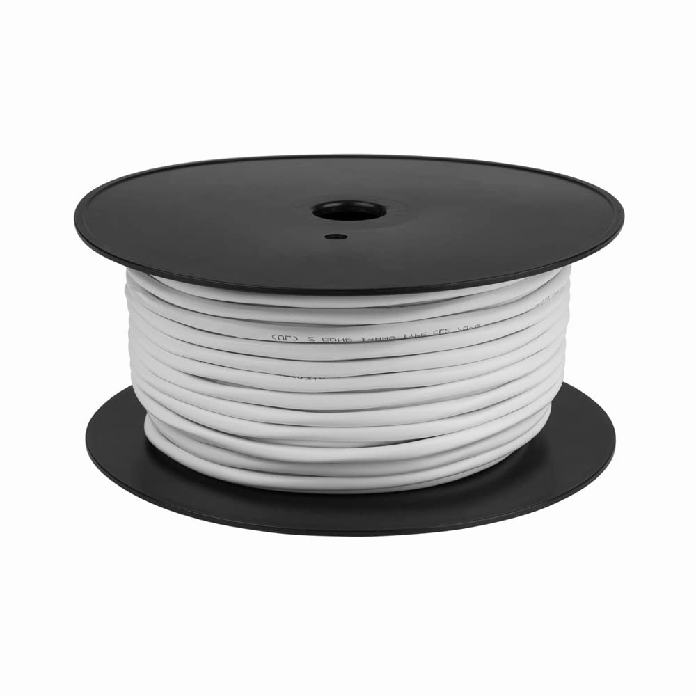 Speaker Wire - 99.9% Oxygen Free Copper  ETL Listed & CL3 Indoor Speaker Cable (14/2 White, 100FT) speaker cable,audio wire,hi-fi speaker cord,