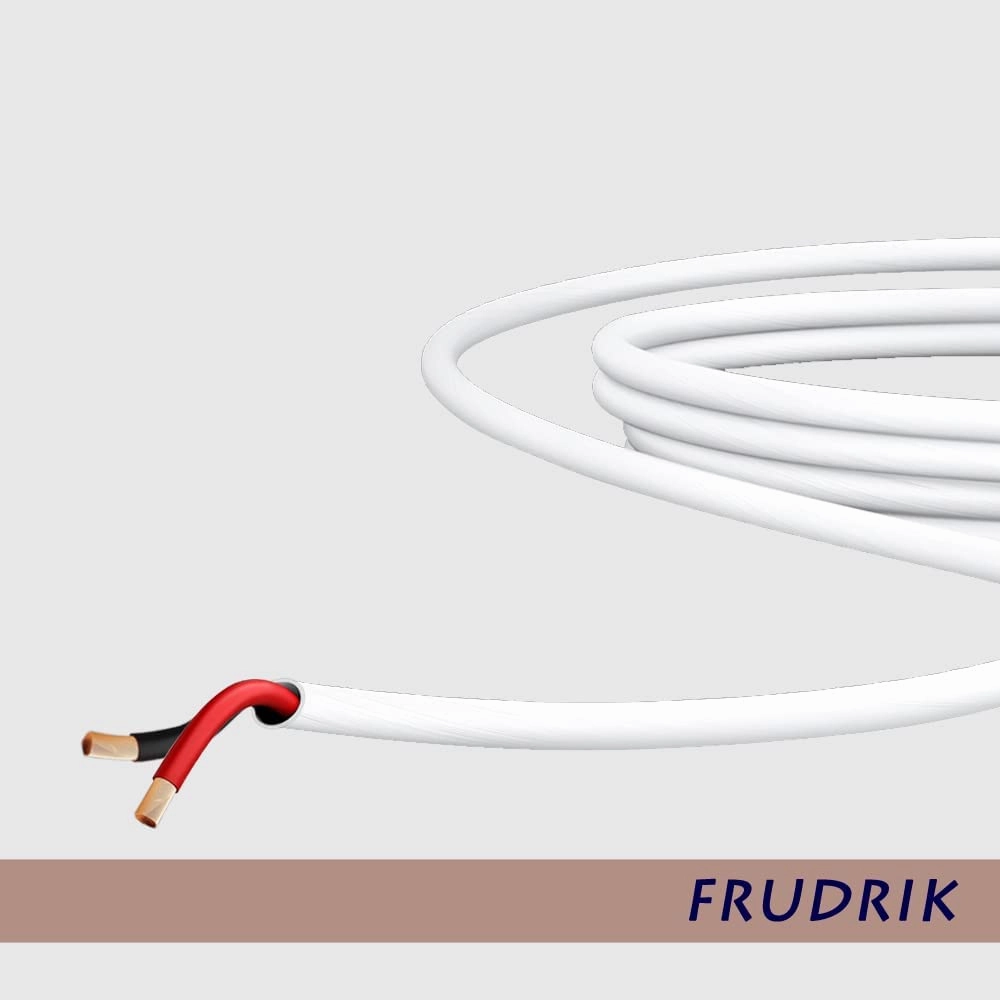 Speaker Wire - 99.9% Oxygen Free Copper  ETL Listed & CL3 Indoor Speaker Cable (14/2 White, 100FT)