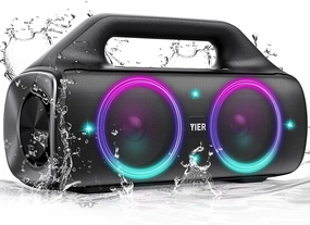 Speakers, YIER 80w (Peak) Portable Wireless Speaker with Lights, Stereo Loud Sound, IP67 Waterproof, Deep Bass Outdoor Speakers Bluetooth 5.0 Dual Pairing for Home Party Beach Camping, Gifts wireless speakers,portable Bluetooth speaker,multiroom speaker,