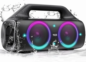 Speakers, YIER 80w (Peak) Portable Wireless Speaker with Lights, Stereo Loud Sound, IP67 Waterproof, Deep Bass Outdoor Speakers Bluetooth 5.0 Dual Pairing for Home Party Beach Camping, Gifts floorstanding speakers,tower speakers,stereo floor speakers,