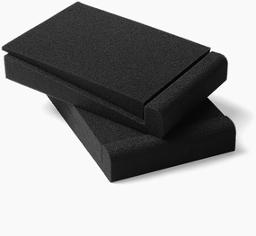 SS5 Studio Monitor Isolation Pads, High-Density Acoustic Foam Tilted Tabletop & Desktop Speaker Stands for Midsize Bookshelf Computer Speakers, Prevent Vibrations & Fits most Speaker, Black - Pair speaker stands,monitor stands,floor speaker holders