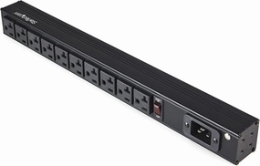 StarTech.com 10 Outlet Rack Mount Power Strip 125V/16 Amp - 1U Horizontal 19" Rackmount PDU - NEMA 5-20P Input - 10x NEMA 5-15/20R Outlets - Rack Mount PDU - UL Listed - 8ft Power Cord (RKPW101920) rackmount gear,audio rack equipment,studio rackmounts