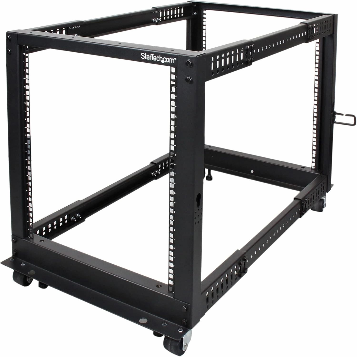 StarTech.com 12U 4-Post Mobile Server Rack and 1U 19" Universal Rack Mount Rails