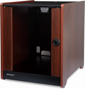 StarTech.com 12U AV Rack Cabinet - 21 Deep - Wood Finish - Floor Standing Enclosure for 19" Audio Video Component, Server Room & Network Equipment (RKWOODCAB12) audio rack,hi-fi component stand,media shelf,