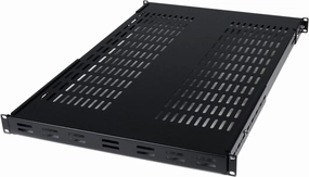 StarTech.com 1U Adjustable Vented Server Rack Mount Shelf - 175lbs - 19.5 to 38in Adjustable Mounting Depth Universal Tray for 19" AV/ Network Equipment Rack - 27.5in Deep , TAA (ADJSHELF) equipment cabinet,AV gear cabinet,component enclosure,
