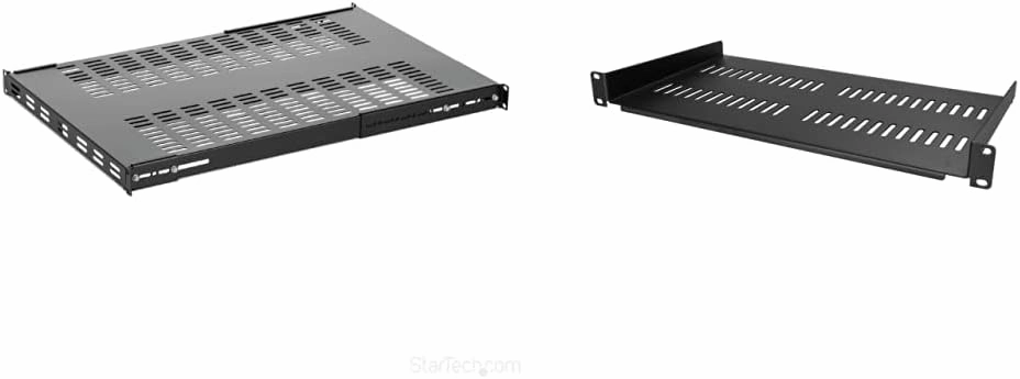 StarTech.com 1U Adjustable Vented Server Rack Mount Shelf & 1U Server Rack Shelf - Universal Vented Rack Mount Cantilever Tray for 19" Network Equipment Rack & Cabinet, Black (CABSHELFV1U) music server,hi-fi media server,digital audio storage,
