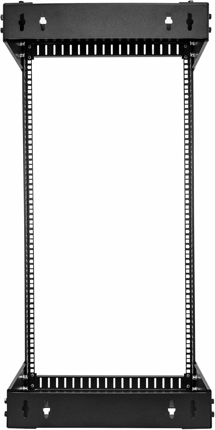 StarTech.com 2-Post 21U Heavy-Duty Wall Mount Network Rack, 19" Open Frame Server Rack with Adjustable Depth, Wall Mount Data Rack for IT / AV / Patch Panel / Computer Equipment (RACK-21U-20-WALL-OA)