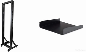 StarTech.com 2-Post 42U Mobile Open Frame Server Rack and 2U Server Rack Shelf Bundle music server,hi-fi media server,digital audio storage,
