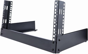 StarTech.com 2-Post 4U Desktop Server Rack, Small Open Frame 19in Computer Rack, Compact Network Rack for AV / Studio / Data / IT Equipment, Free Standing Two-Post Home/Office Rack (RK4OD) audio rack,hi-fi component stand,media shelf,