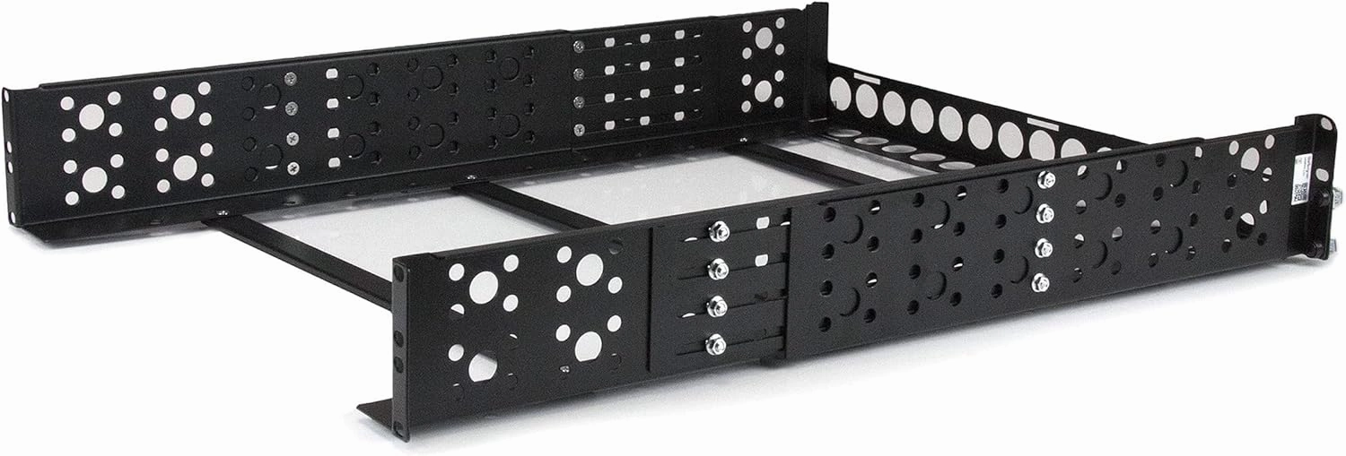StarTech.com 2U Universal Rack Mount Rails - for 19in Server Rack Enclosure or Cabinet - Adjustable A/V Rack Rails (UNIRAILS2U) rackmount gear,audio rack equipment,studio rackmounts,