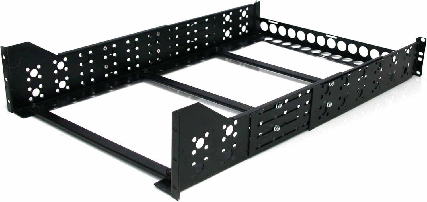 StarTech.com 3U Universal Server Rack Rails - TAA Compliant Fixed Mounting Rails - 19" Adjustable Depth Rack Mount Rails (UNIRAILS3U) Black rackmount gear,audio rack equipment,studio rackmounts,
