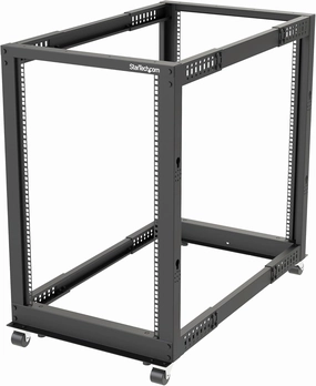 StarTech.com 4-Post 18U Mobile Open Frame Server Rack, 19in Network Rack with Wheels, Rolling Rack for Computer/AV/Data/IT Equipment - Casters, Leveling Feet or Floor Mounting (4POSTRACK18U) music server,hi-fi media server,digital audio storage,