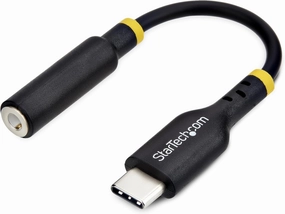 StarTech.com 5in (12.7cm) USB-C to 3.5mm TRRS Headphone/Headset Jack Audio Adapter, 32-bit DAC, USB C Aux Dongle for PC/Phone DAC,USB audio converter,digital to analog converter,