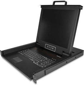 StarTech.com Rackmount KVM Console - Single Port VGA KVM with 17" LCD Monitor for Server Rack - Fully Featured Universal 1U LCD KVM Drawer w/Cables & Hardware - USB Support - 50,000 MTBF (RKCONS1701) rackmount gear,audio rack equipment,studio rack