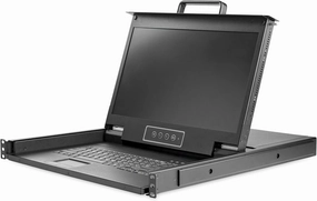 StarTech.com Rackmount KVM Console HD 1080p - Single Port VGA KVM with 17" LCD Monitor for Server Rack - Fully Featured 1U LCD KVM Drawer w/Cables & Hardware - USB Support - 50,000 MTBF (RKCONS17HD) rackmount gear,audio rack equipment,studio rackm