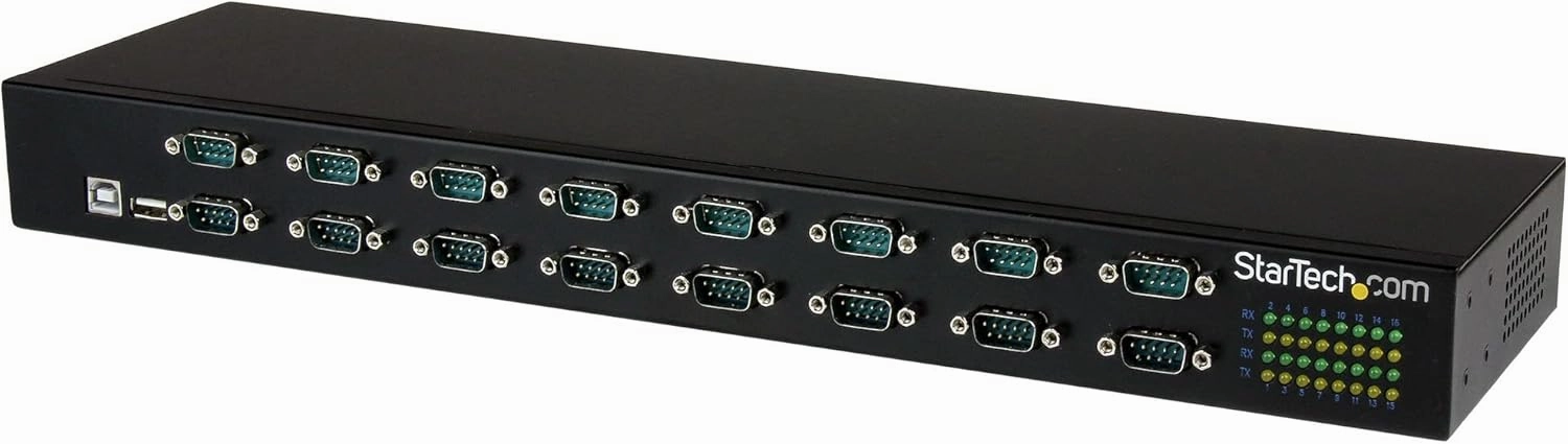 StarTech.com USB to Serial Hub - 16 Port - COM Port Retention - Rack Mount and Daisy Chainable - USB to RS232 Hub, TAA rackmount gear,audio rack equipment,studio rackmounts,