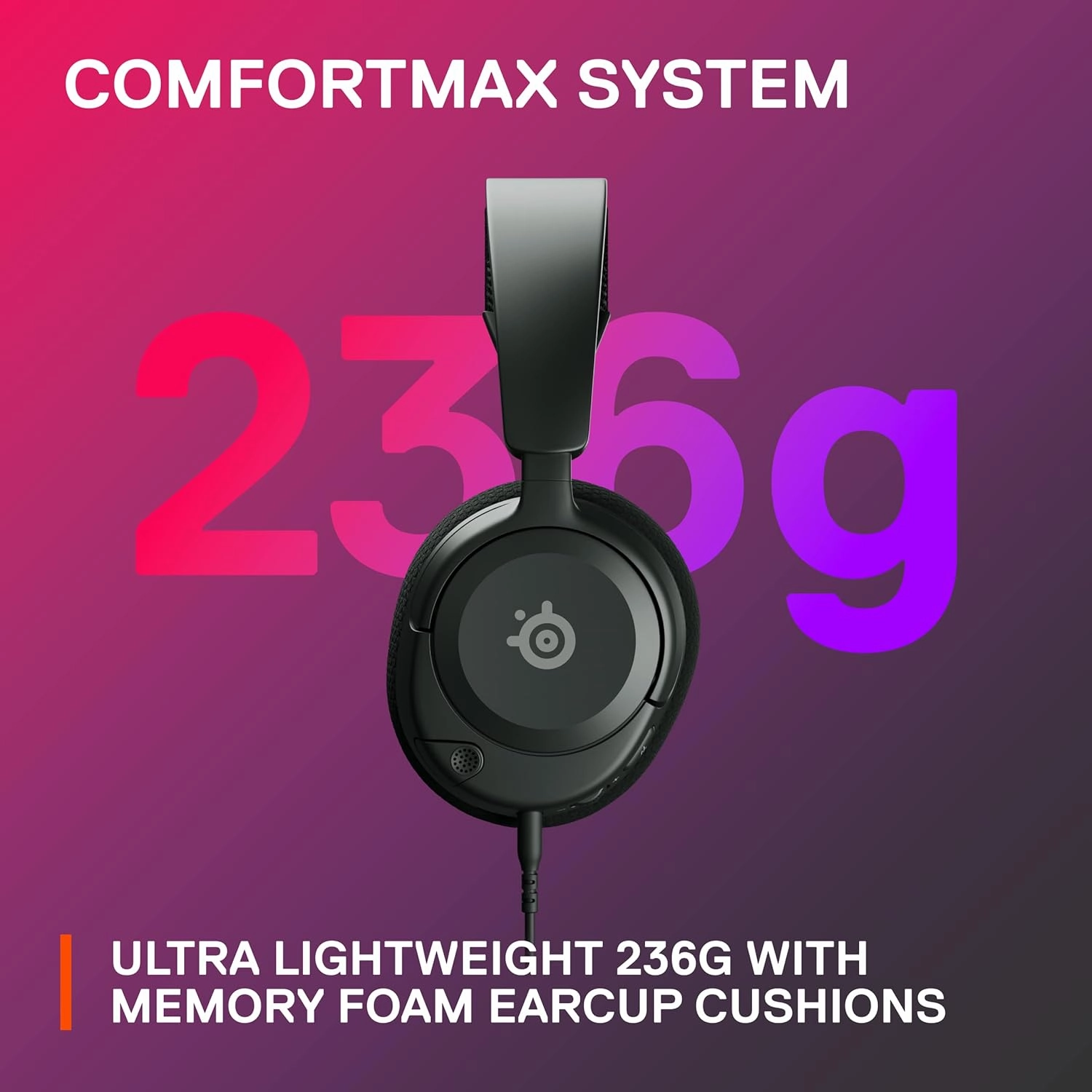SteelSeries Arctis Nova 1 Multi-System Gaming Headset  Hi-Fi Drivers  360 Spatial Audio  Comfort Design  Durable  Ultra Lightweight  Noise-Cancelling Mic  PC, PS5/PS4, Switch, Xbox - Black
