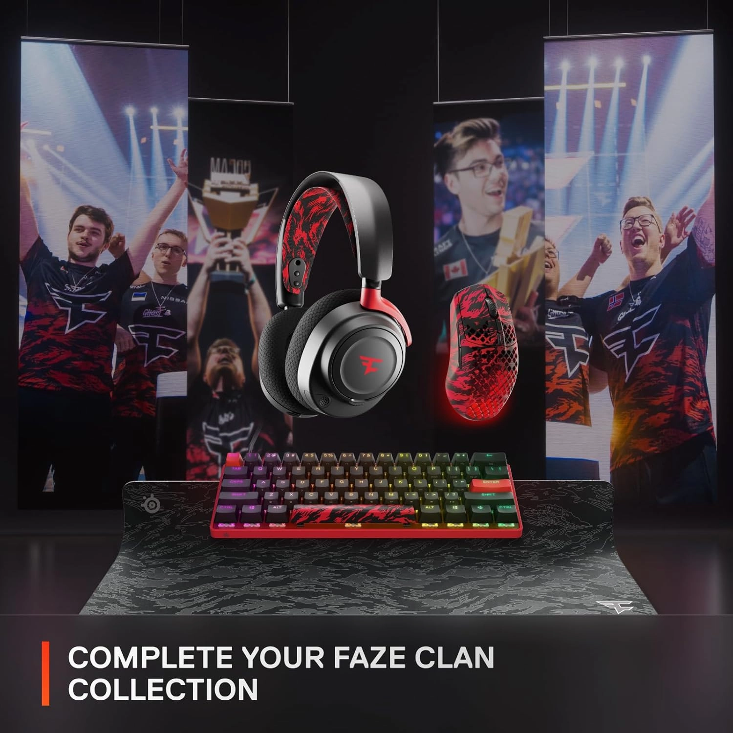 SteelSeries Arctis Nova 7 FaZe Clan Edition Multi-Platform Premium Wireless Gaming Headset  Limited Edition  Dual Wireless 2.4 GHz & Bluetooth 38 HR Fast Charge Battery  PC, PS, Mac, Mobile, Switch