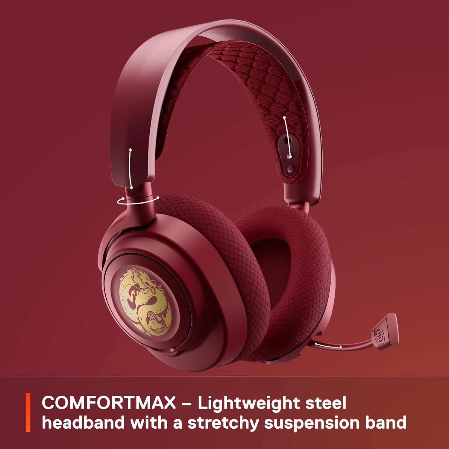 SteelSeries Arctis Nova 7 Wireless Multi-Platform Gaming Headset  Dragon Edition  Two Speaker Plate Sets  Dual Wireless 2.4GHz & Bluetooth  38 HR Fast Charge Battery  PC, PS, Mac, Mobile, Switch