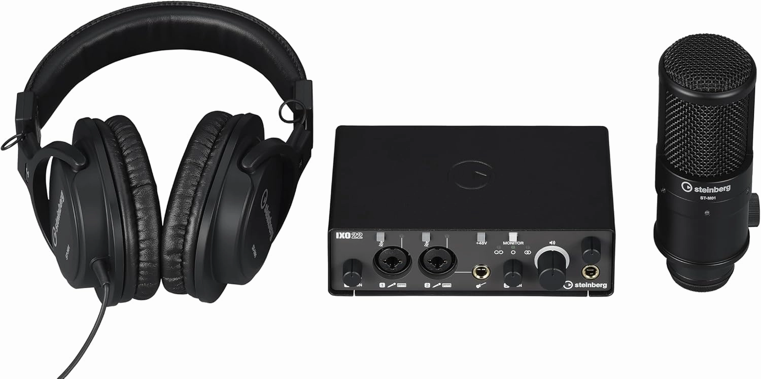 Steinberg Recording Pack With IXO22 Audio Interface, Studio Condenser Mic, Monitor Headphones, Cubase AI, Cubasis LE, WaveLab LE and Steinberg Plus Software