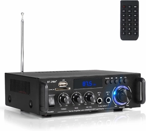 Stereo Audio Amplifier, 300W Home 2 Channel Wireless Bluetooth 5.0 Power Amplifier System, Home Amplifiers FM Radio, USB, SD Card, with Remote Control Home Theater Audio Stereo System balanced output player,audiophile player,hi-res digital player,
