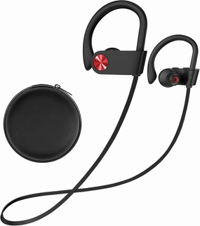 Stiive Bluetooth Headphones, 5.3 Wireless Sports Earbuds IPX7 Waterproof with Mic, Stereo Sweatproof in-Ear Earphones, Noise Cancelling Headsets for Gym Running Workout, 16 Hours Playtime - BlackRed wireless earbuds,Bluetooth earphones,true wireless stereo
