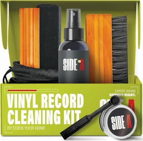 Stock Your Home Vinyl Record Cleaning Kit  6-Piece Set with Vinyl Cleaner Spray, Anti-Static Velvet Brush, Needle Cleaning Gel & Brush, Drawstring Duster Bag record cleaning kit,vinyl cleaner,stylus brush set,