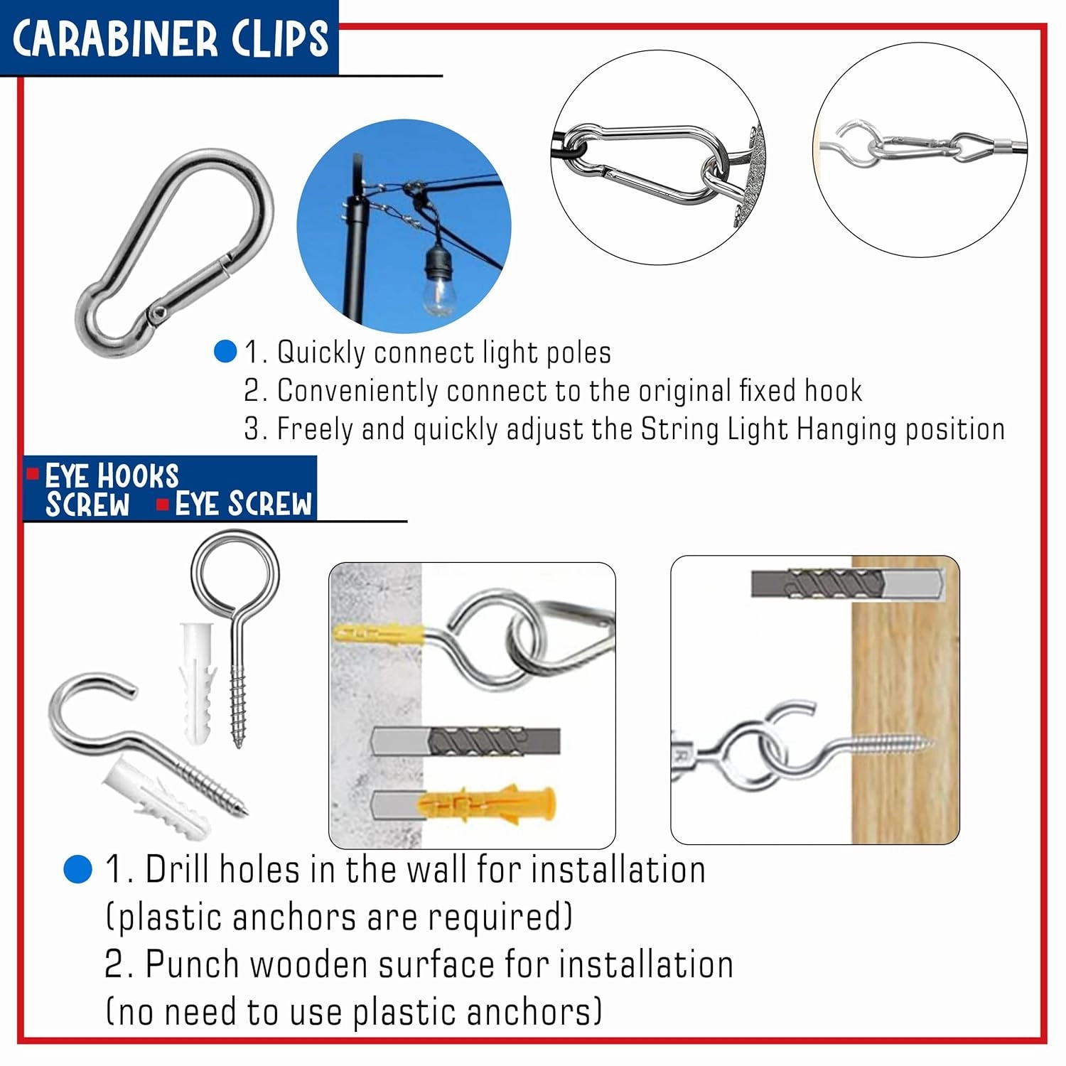 String Light Hanging Kit with Black Vinyl Coated 304 Stainless Steel Wire Rope,1/16 Inch Overmolded to 3/32 Inch,Turnbuckles and Hooks for Patio, Outdoor Post Light Accessories(200ft-56set)