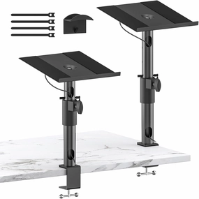 Studio Monitor Stands for PreSonus, JBL Nano K and More Monitor Speaker Stands, Adjustable Height & Tilt & Swivel Desk Bookshelf Speaker Stands for KRK, Klipsch, Polk and More Wr Headphone Holder studio monitors,nearfield speakers,mixing reference 