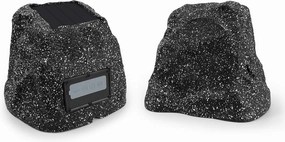 STUDIOFINIX 4" Rock Speakers Outdoor Waterproof - 5.3 Bluetooth Wireless Speaker Solar Powered Max Peak 160W for Garden,Patio,Deck,Pool,Backyard (Gray 1 Pair) powered subwoofer,home theater subwoofer,deep bass speaker,
