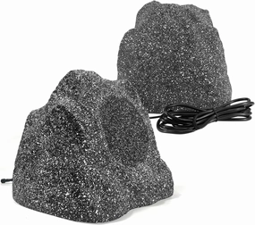 STUDIOFINIX 8" Outdoor Rock Bluetooth Speakers Waterproof Powerful 600 Watt Deep Bass All Weather Durable for Outdoor Garden Pool Patio Deck Porch BBQ (1 Pair, Gray) outdoor speakers,weatherproof speakers,patio audio system,