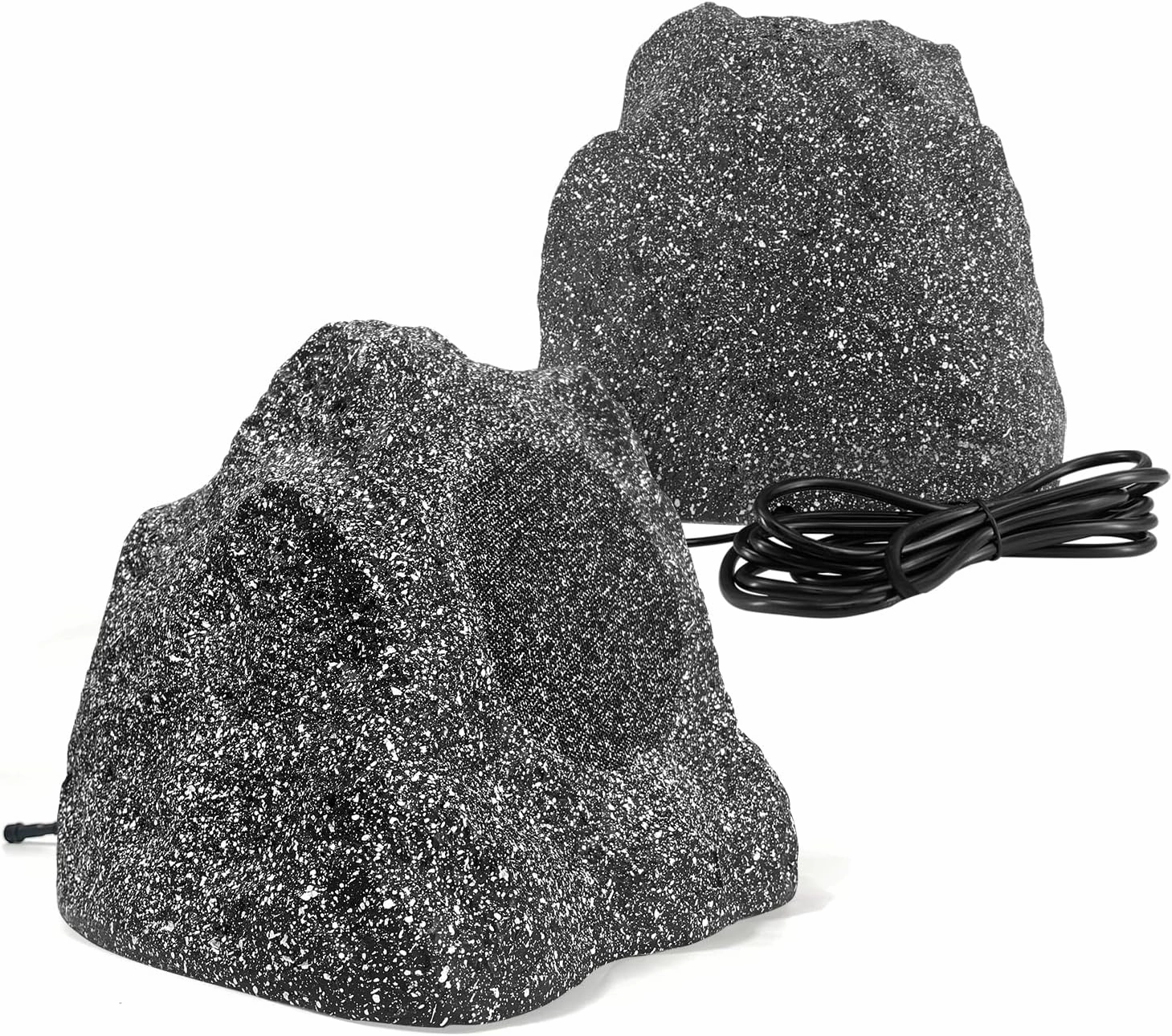 STUDIOFINIX 8" Outdoor Rock Bluetooth Speakers Waterproof Powerful 600 Watt Deep Bass All Weather Durable for Outdoor Garden Pool Patio Deck Porch BBQ (1 Pair, Gray) outdoor speakers,weatherproof speakers,patio audio system,