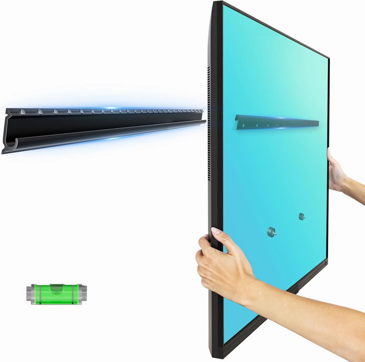 Studless TV Wall Mount for 32-75 inch TVs, No Drill Drywall TV Bracket Holds up to 150 lbs, Bubble Level Included, Low Profile, No Stud, Easy to Install for Bedroom Living Room speaker wall mount,audio bracket,AV wall mounting,