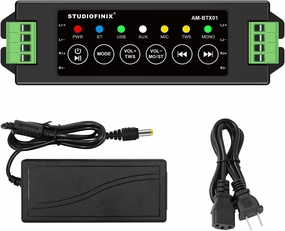 STUODIOFINIX 4-Channel Mini Bluetooth Amplifier 120w for Passive Speakers with TWS,AUX,MIC,USB,Replacement Part,Suitable for Wall/Ceiling/Marine/Bookshelf Speakers soundbar,TV speaker bar,home theater soundbar,